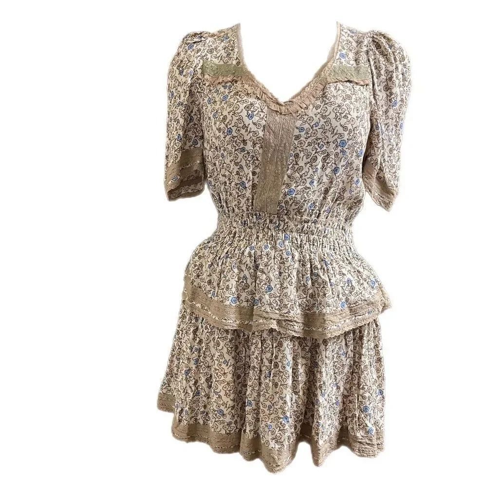 Olivaceous Floral Hippie Boho Chic Dress Size Medium
